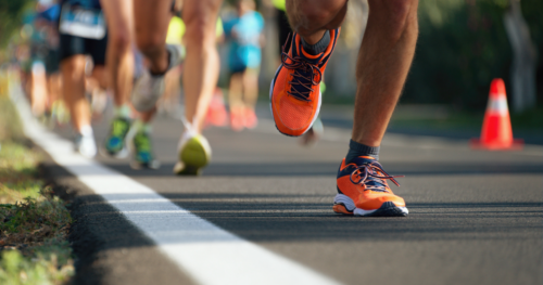 runners racing in a triathlon