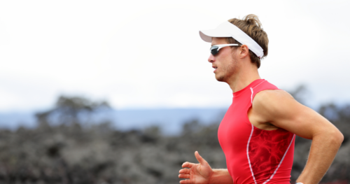 man running in triathlon