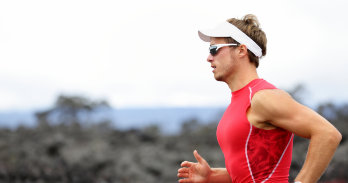 man running in triathlon